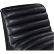 Bowery Hill Contemporary Deep Channel Tufted Soft Black n Leather Accent Chair