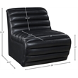 Bowery Hill Contemporary Deep Channel Tufted Soft Black n Leather Accent Chair