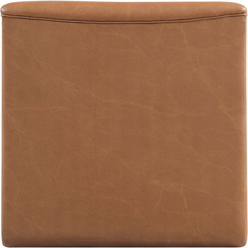 Bowery Hill Contemporary Deep Channel Tufted Soft Cognac n Leather Accent Chair