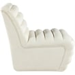 Bowery Hill Contemporary Deep Channel Tufted Soft Cream n Leather Accent Chair