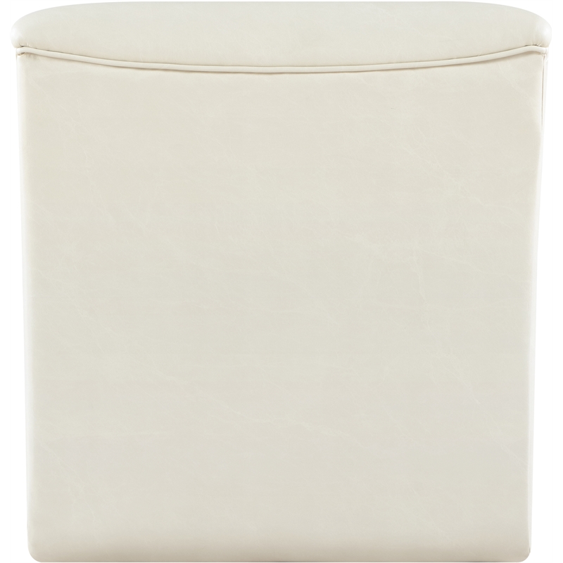 Bowery Hill Contemporary Deep Channel Tufted Soft Cream n Leather Accent Chair