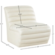 Bowery Hill Contemporary Deep Channel Tufted Soft Cream n Leather Accent Chair