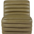 Bowery Hill Contemporary Deep Channel Tufted Soft Olive n Leather Accent Chair
