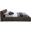 Bowery Hill Contemporary Soft Brown Chenille Fabric King Bed