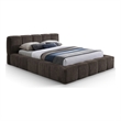 Bowery Hill Contemporary Soft Brown Chenille Fabric King Bed