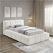 Bowery Hill Contemporary Soft Cream Chenille Fabric Twin Bed