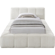 Bowery Hill Contemporary Soft Cream Chenille Fabric Twin Bed