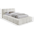 Bowery Hill Contemporary Soft Cream Chenille Fabric Twin Bed