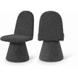Bowery Hill Contemporary Black Fabric Dining Chair (Set of 2)