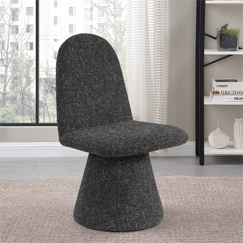 Bowery Hill Contemporary Black Fabric Dining Chair (Set of 2)