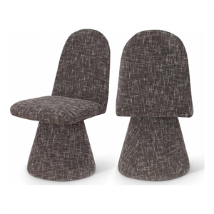 Bowery Hill Contemporary Brown Fabric Dining Chair (Set of 2)