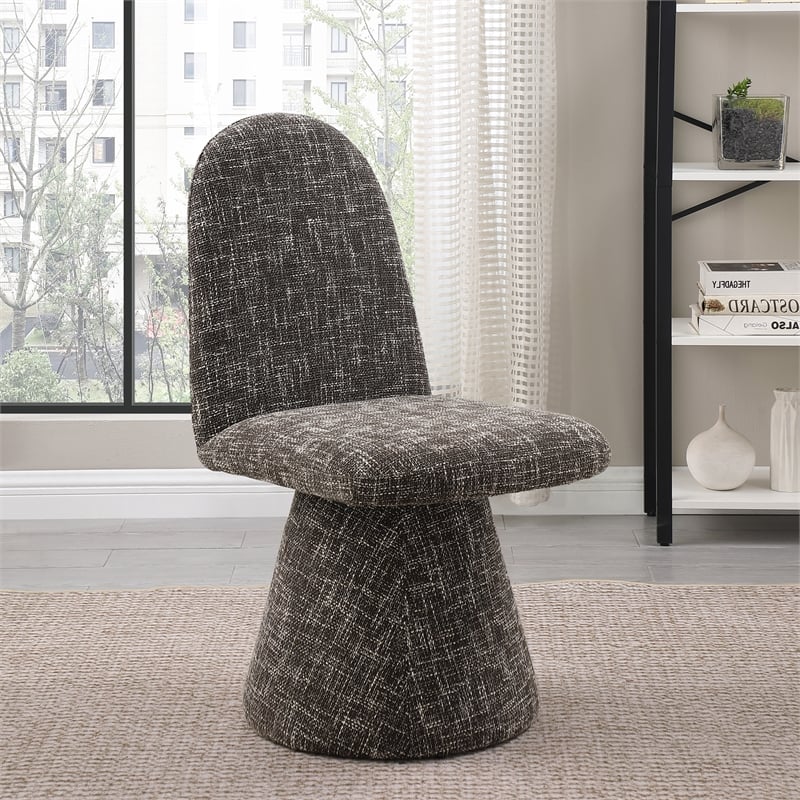Bowery Hill Contemporary Brown Fabric Dining Chair (Set of 2)