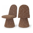 Bowery Hill Contemporary Cognac Fabric Dining Chair (Set of 2)