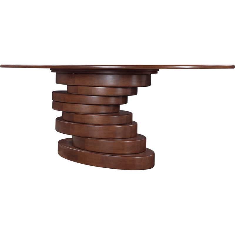 Bowery Hill Modern / Contemporary Oak Wood Veneer Rich Brown Dining Table