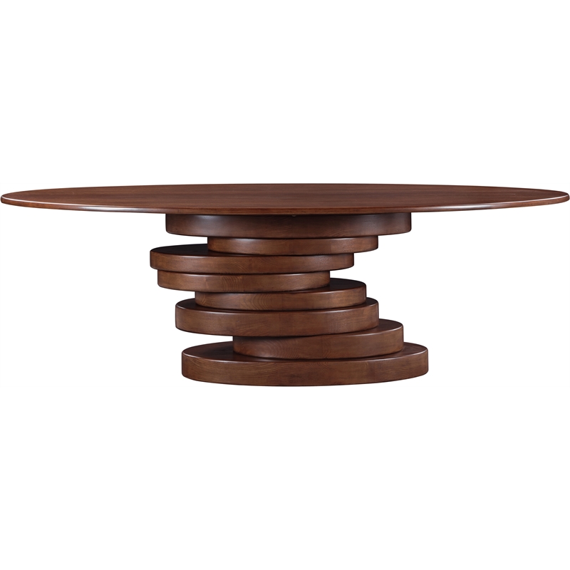 Bowery Hill Modern / Contemporary Oak Wood Veneer Rich Brown Dining Table