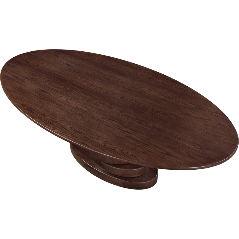 Bowery Hill Modern / Contemporary Oak Wood Veneer Rich Brown Dining Table
