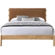 Bowery Hill Contemporary Soft Cognac Vegan Leather Queen Bed