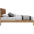 Bowery Hill Contemporary Soft Cognac Vegan Leather Queen Bed