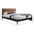 Bowery Hill Contemporary Soft Cognac Vegan Leather Queen Bed