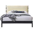 Bowery Hill Contemporary Soft Cream Vegan Leather King Fully Slatted Bed