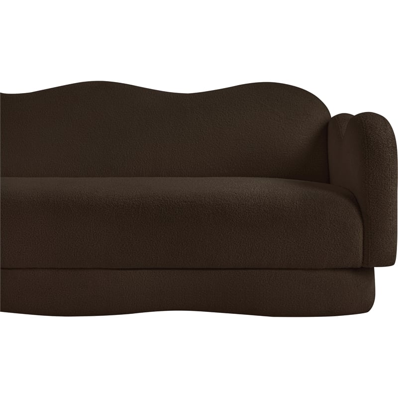 Bowery Hill Contemporary Soft Brown Teddy Durable Fabric Sofa