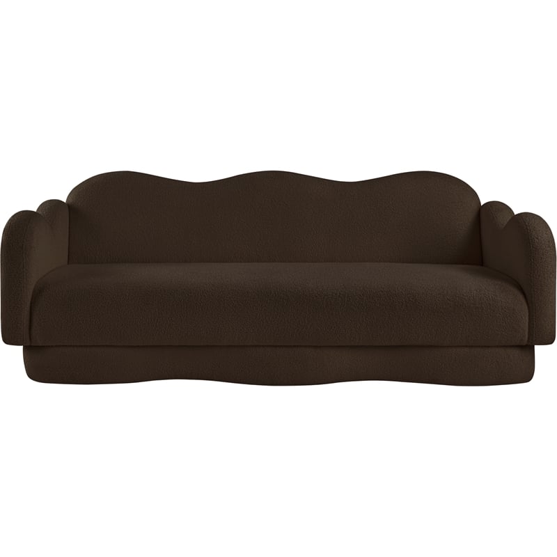 Bowery Hill Contemporary Soft Brown Teddy Durable Fabric Sofa