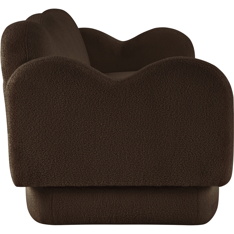 Bowery Hill Contemporary Soft Brown Teddy Durable Fabric Sofa