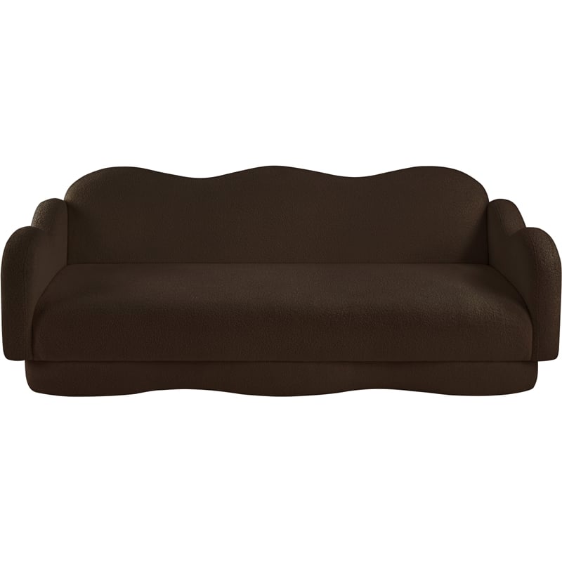 Bowery Hill Contemporary Soft Brown Teddy Durable Fabric Sofa