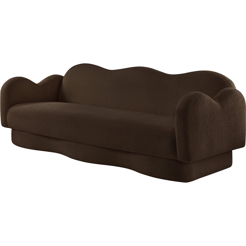 Bowery Hill Contemporary Soft Brown Teddy Durable Fabric Sofa