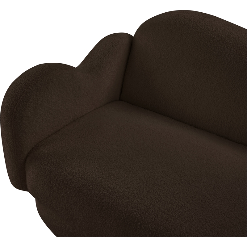 Bowery Hill Contemporary Soft Brown Teddy Durable Fabric Sofa