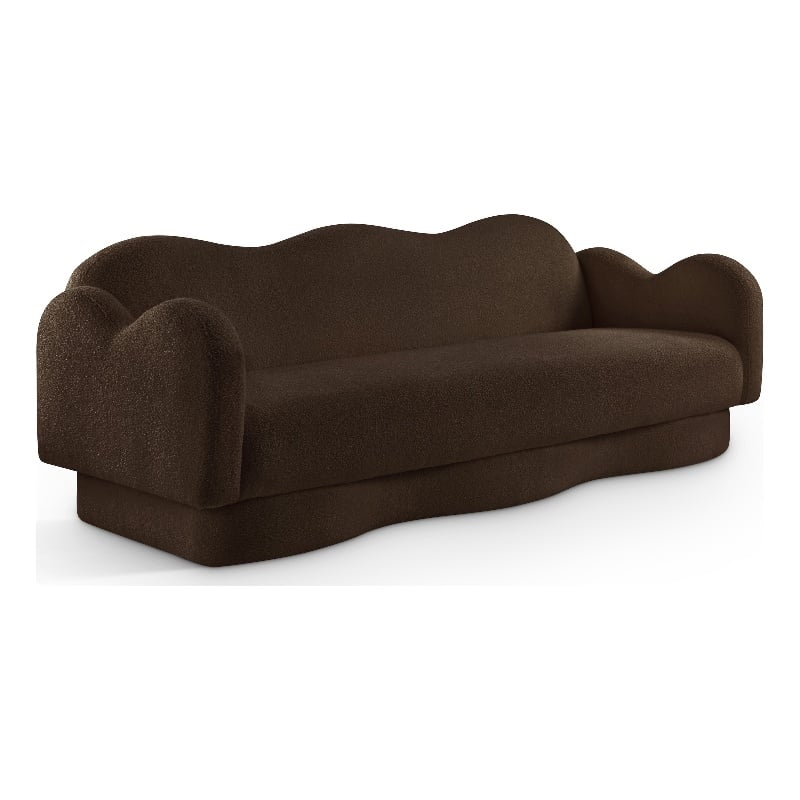 Bowery Hill Contemporary Soft Brown Teddy Durable Fabric Sofa