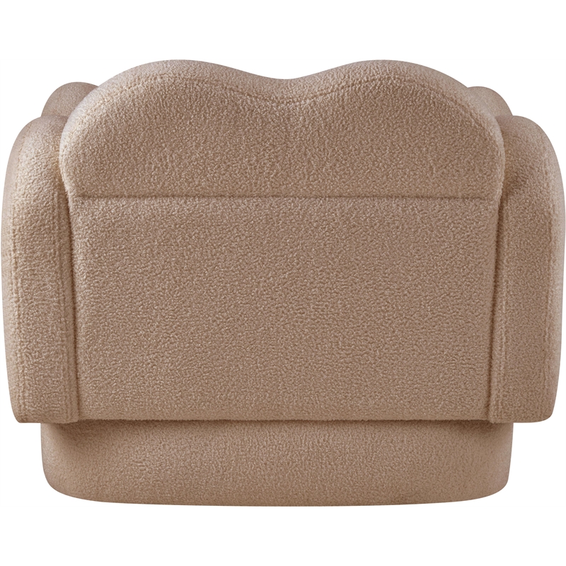 Bowery Hill Contemporary Soft Beige Teddy Durable Fabric Chair