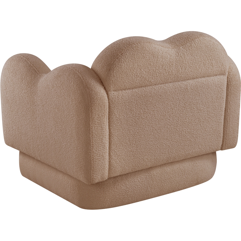 Bowery Hill Contemporary Soft Beige Teddy Durable Fabric Chair