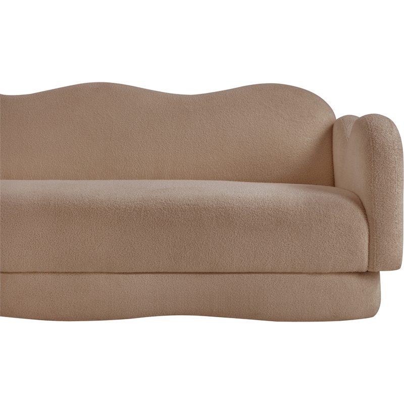 Bowery Hill Contemporary Soft Beige Teddy Durable Fabric Sofa