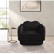 Bowery Hill Contemporary Soft Black Teddy Durable Fabric Chair