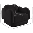 Bowery Hill Contemporary Soft Black Teddy Durable Fabric Chair