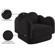 Bowery Hill Contemporary Soft Black Teddy Durable Fabric Chair