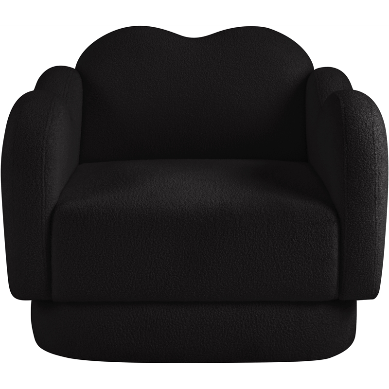 Bowery Hill Contemporary Soft Black Teddy Durable Fabric Chair