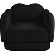 Bowery Hill Contemporary Soft Black Teddy Durable Fabric Chair
