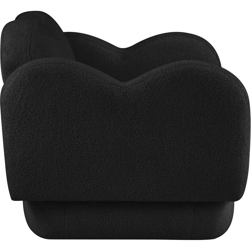 Bowery Hill Contemporary Soft Black Teddy Durable Fabric Chair