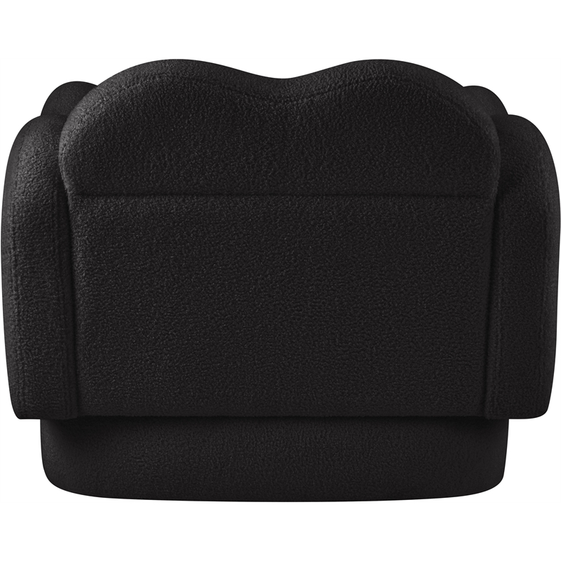Bowery Hill Contemporary Soft Black Teddy Durable Fabric Chair