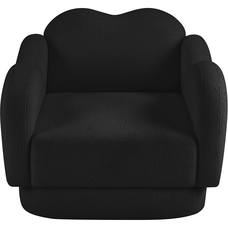Bowery Hill Contemporary Soft Black Teddy Durable Fabric Chair