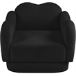 Bowery Hill Contemporary Soft Black Teddy Durable Fabric Chair