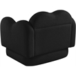 Bowery Hill Contemporary Soft Black Teddy Durable Fabric Chair
