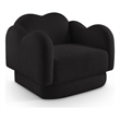 Bowery Hill Contemporary Soft Black Teddy Durable Fabric Chair