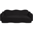 Bowery Hill Contemporary Soft Black Teddy Durable Fabric Sofa