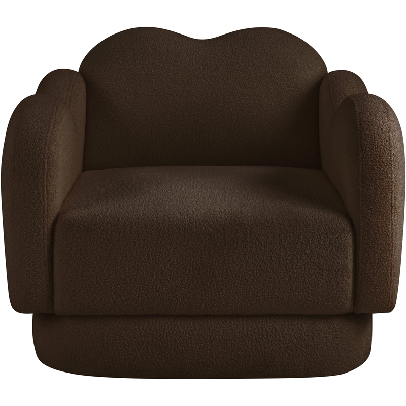 Bowery Hill Contemporary Soft Brown Teddy Durable Fabric Chair