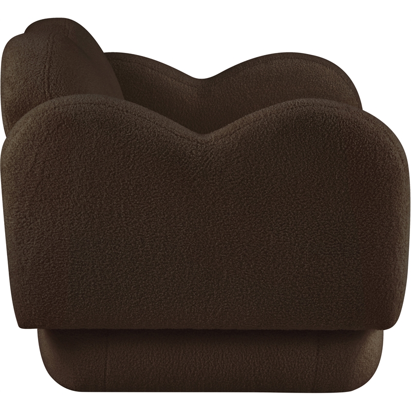 Bowery Hill Contemporary Soft Brown Teddy Durable Fabric Chair
