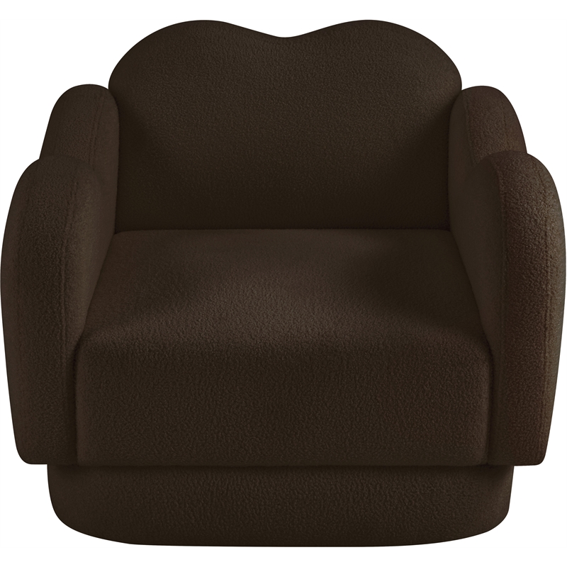 Bowery Hill Contemporary Soft Brown Teddy Durable Fabric Chair