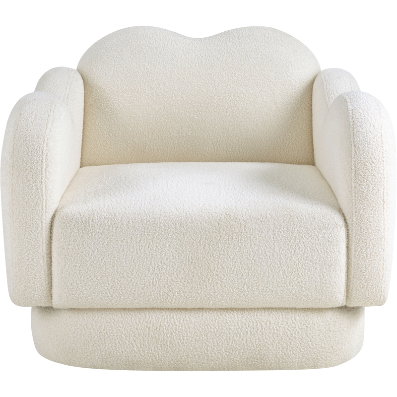 Bowery Hill Contemporary Soft Cream Teddy Durable Fabric Chair